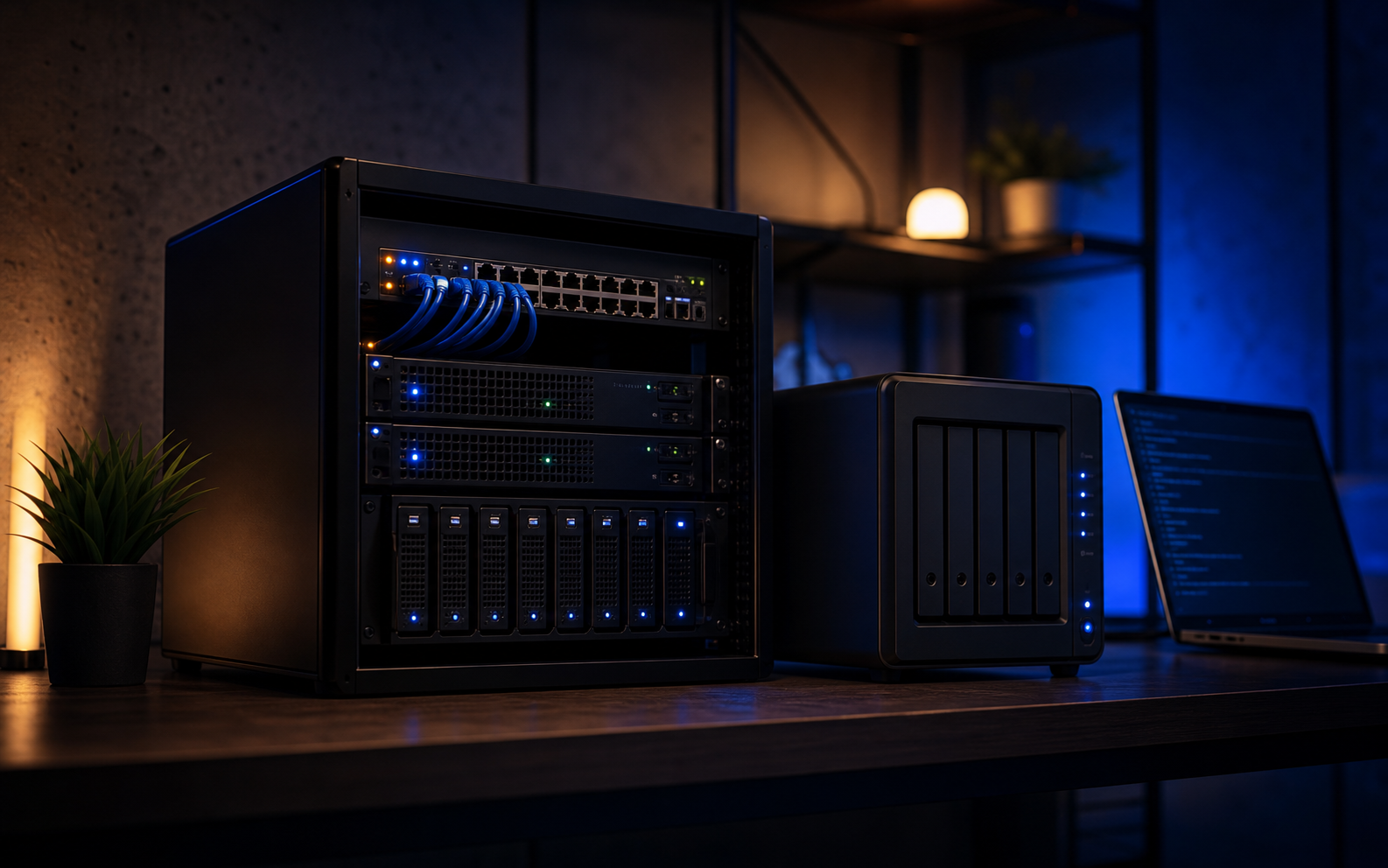 Homelab server rack and network storage